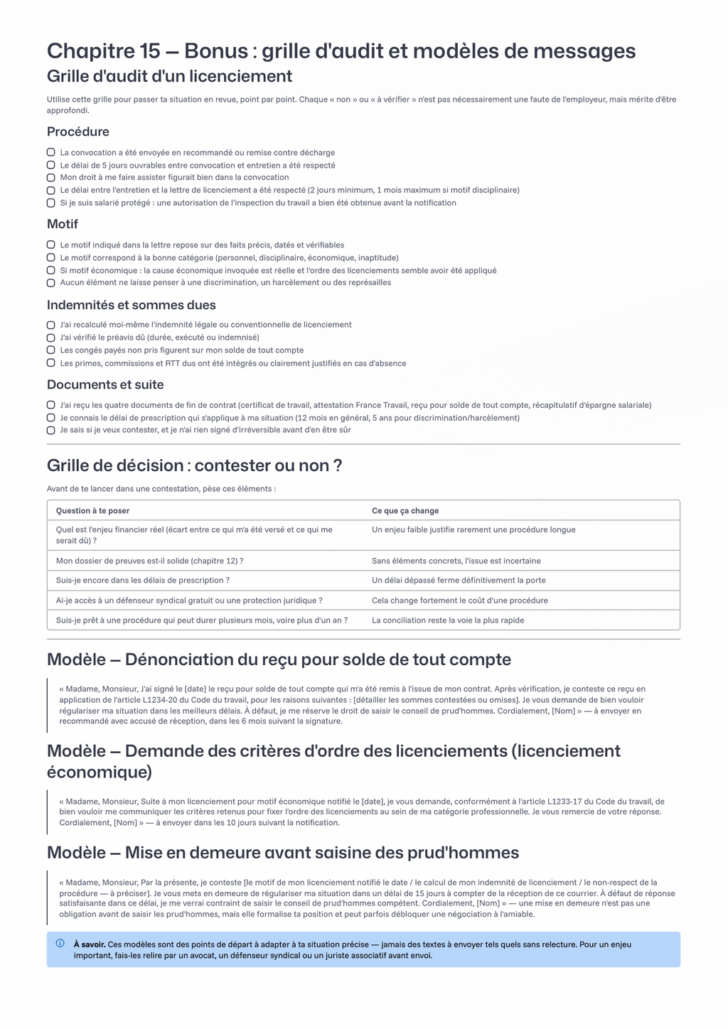 Licenciement : Défends Tes Droits