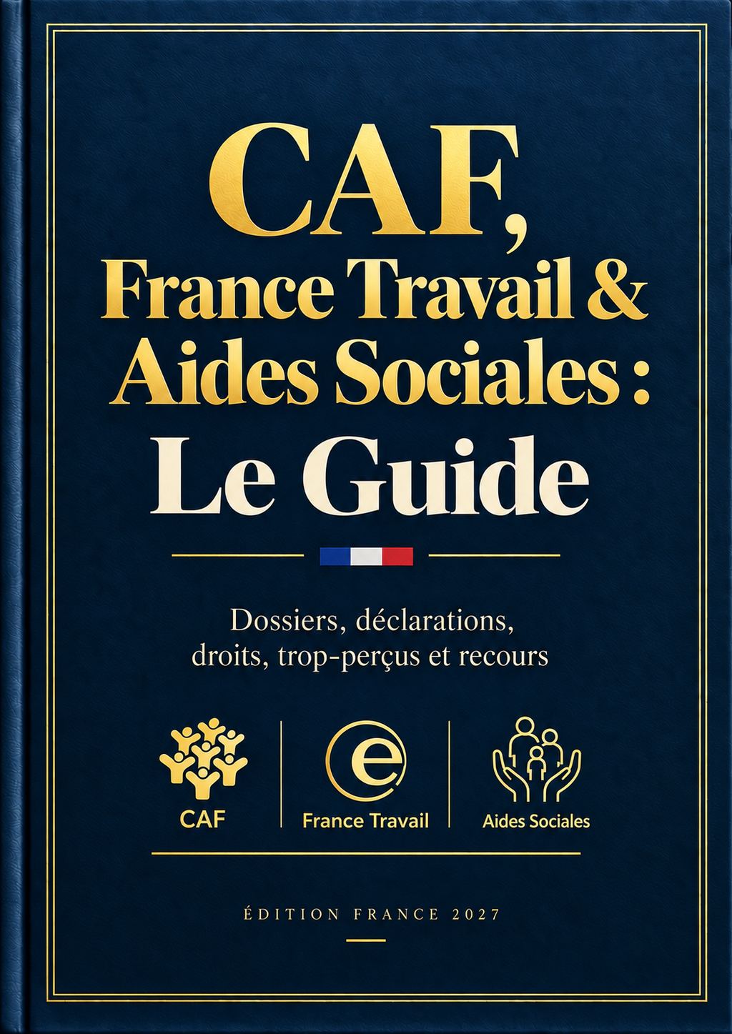 Couverture de l'ebook CAF, France Travail & Aides Sociales : Le Guide