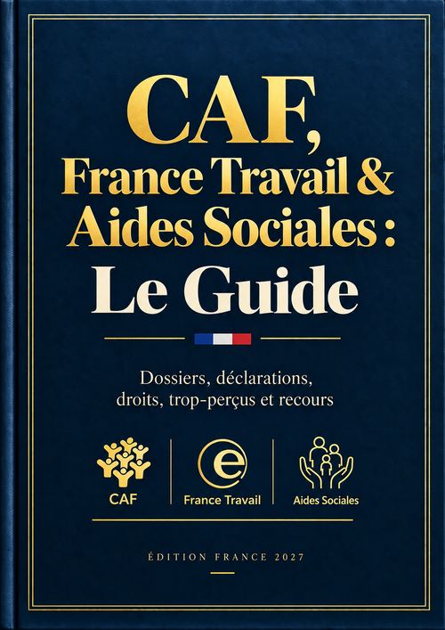 Couverture de l'ebook CAF, France Travail & Aides Sociales : Le Guide